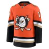 Anaheim Ducks Trikot Fanatics Premium Trevor Zegras 2024-25 Orange Heim - Herren
